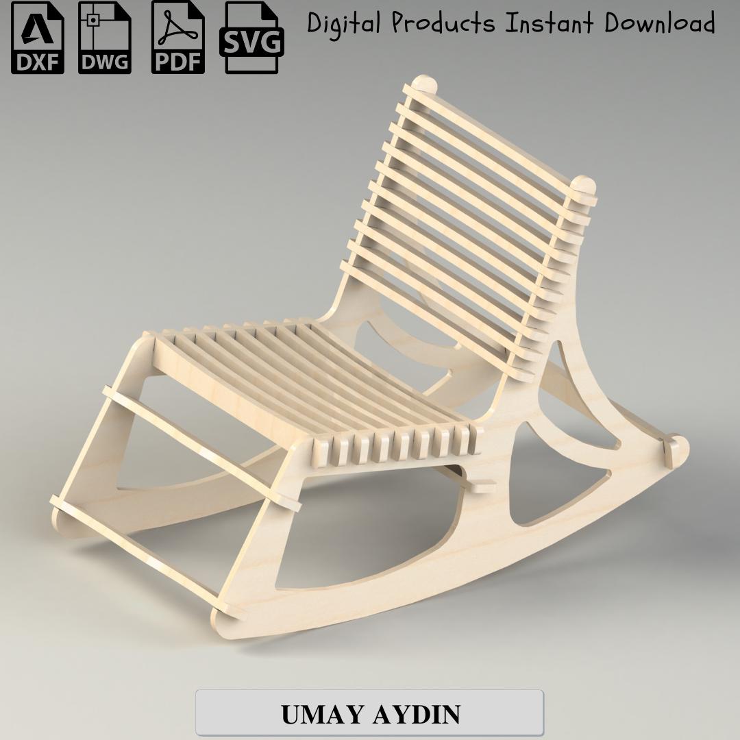 Parametric Rocking Chair DXF Template: DIY Furniture Vector Files ...