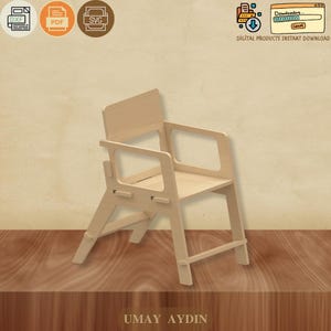 Modern in elkaar grijpend stoelontwerp - CNC-snijbestanden, DXF SVG-sjablonen voor houtbewerkingsprojecten