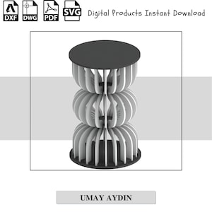 Tavolo parametrico, tavolino da caffè CNC, tavolo da bar alto, piano per tavolo da cocktail parametrico, tavolo rotondo CNC, piani DXF, file vettoriali, taglio CNC