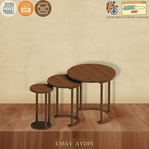 Modern Side & Coffee Table Set CNC Files – Laser Cut Plans (Digital Download)