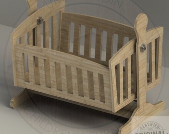 Wooden Doll Cradle Vector File Cnc laser Cut Baby Toy Plan for Plywood DIY Projects Etsy