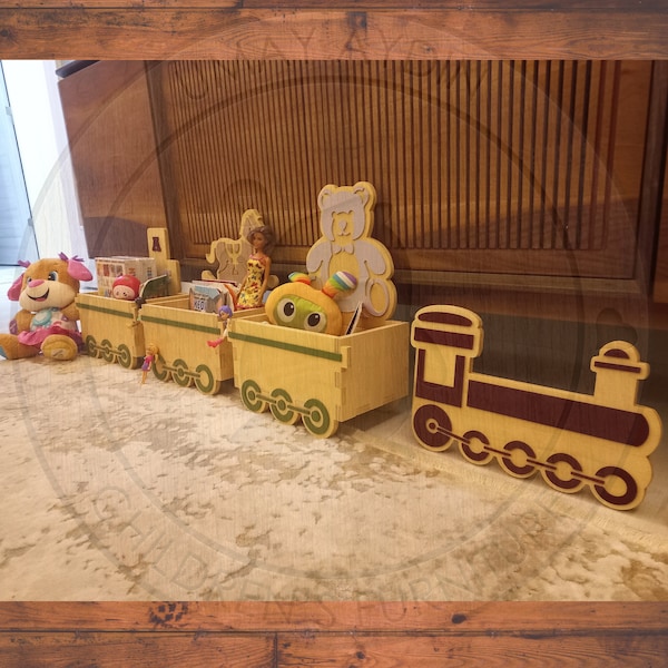 Montessori Handmade Train shelf, handmade train, train bookshelf, wooden decor for children DXF for laser cnc and CNC milling