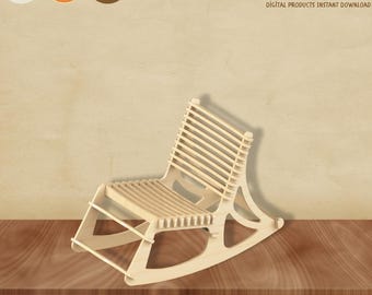Parametric Rocking Chair DXF Template: DIY Furniture Vector Files (Digital Download)