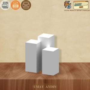 Plan de piédestaux carrés empilables CNC - dxf, svg, pdf, dwg (téléchargement numérique)