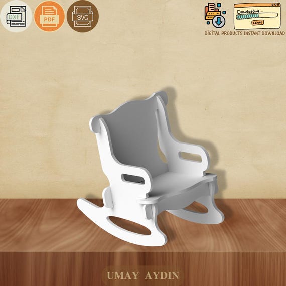 Baby Rocking Chair CNC File, Laser Cut Plan (dxf, svg, eps)