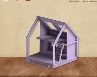 Decoración de casa de muñecas cortada a láser: Paquete de plantillas vectoriales (SVG, PDF, DXF)
