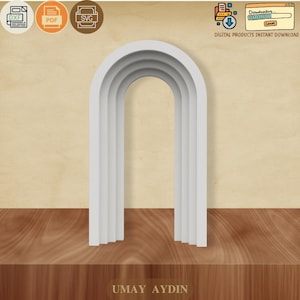 4 Layer Ripple Arch CNC Datei - 3D Regenbogen Hintergrund Vorlage | Digitaler Download