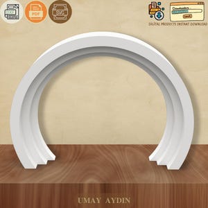 Fondo de boda redondo personalizado: soporte de arco en capas y archivo CNC de carpintería