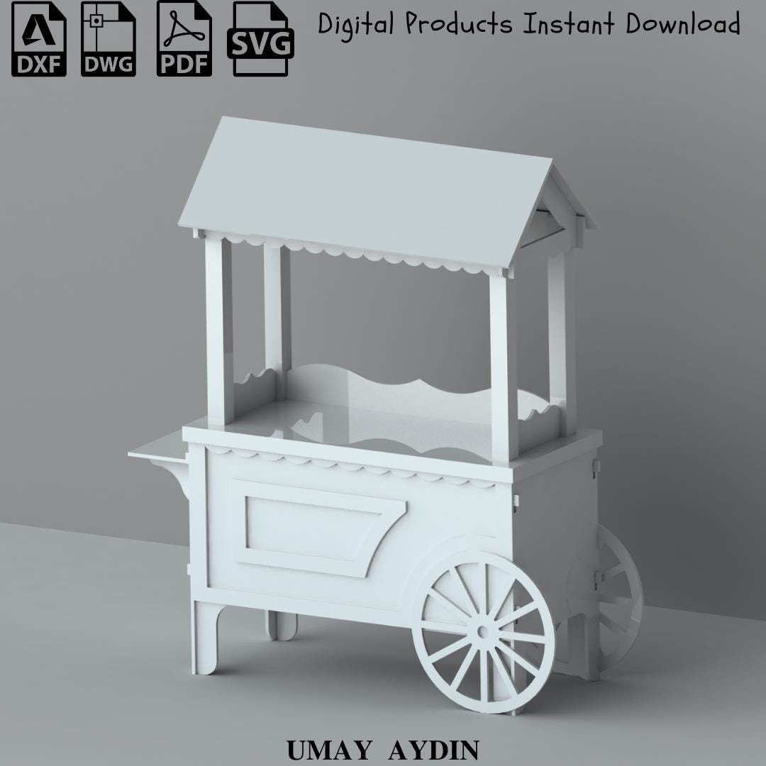 CNC Candy Cart Plans | DXF Router Files for Festive Party Decor - Etsy