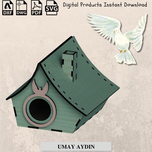 DIY lasergesneden vogelhuisje ontwerpbestanden - downloadbare sjablonen voor CNC en Glowforge Projects-bestand laser, lasergesneden, cnc plan, dxf-bestand