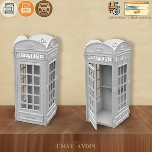 London Telephone Booth CNC File - Digital Download for Wedding Decor & Phone Box Prop