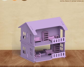 Miniature Dollhouse Laser Cut Files Bundle: DIY Furniture & Decor (svg, dxf, pdf)
