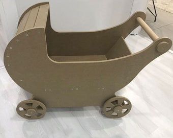 Handcrafted Wooden Baby Stroller - Eco-Friendly Infant Carrier, Laser cut dxf, cnc file, dxf plans
