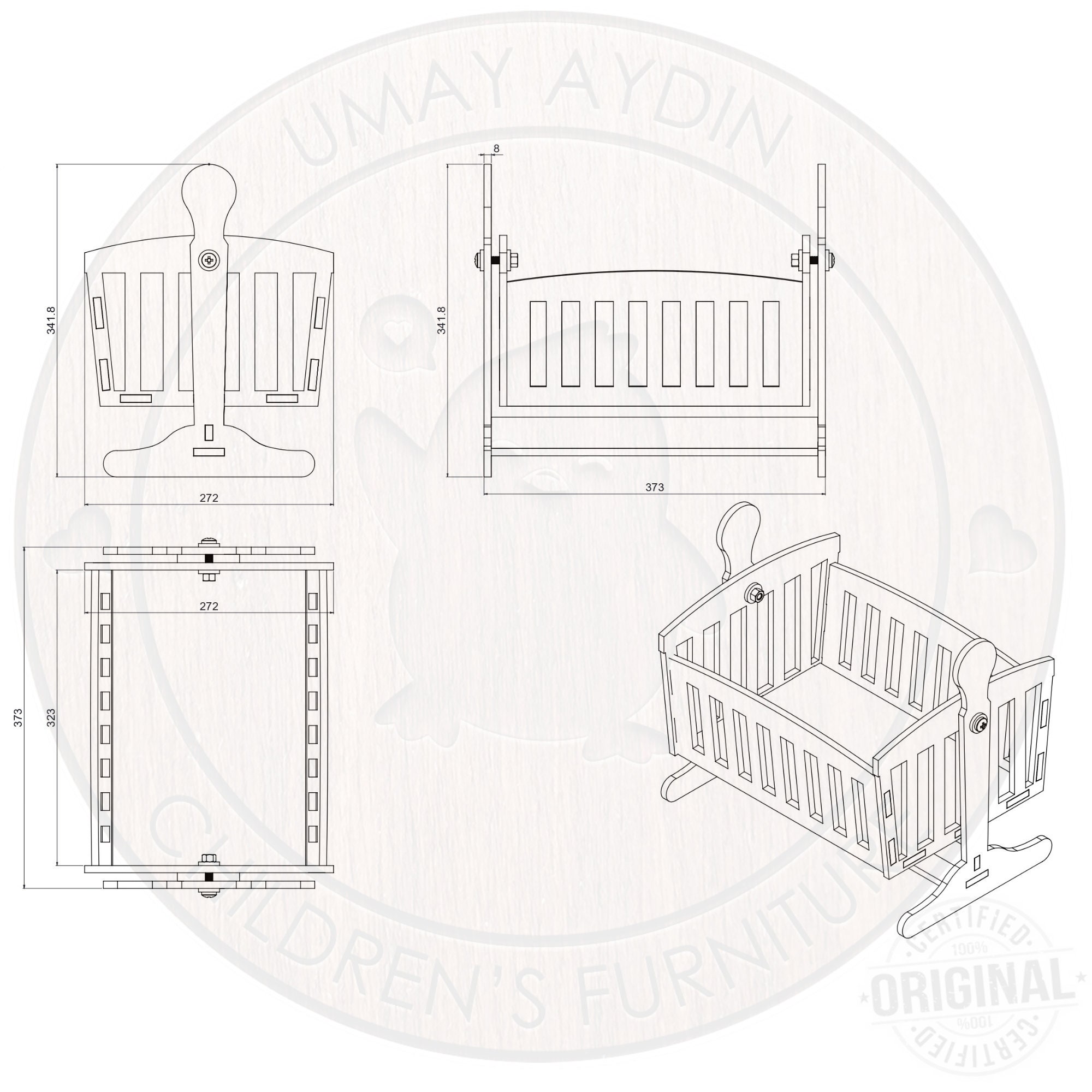 Doll Cradle, Baby Doll Cradle, Little Toy Cradle Vector File, Plywood