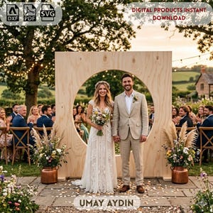 Circular Wedding Arch CNC Cut File, Modular Event Backdrop Template (dxf, svg, pdf)