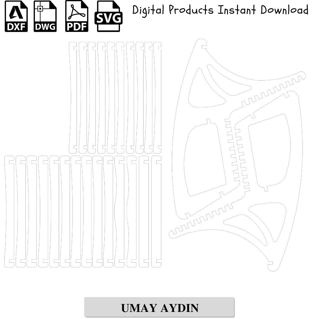 Parametric Rocking Chair DXF Template: DIY Furniture Vector Files ...