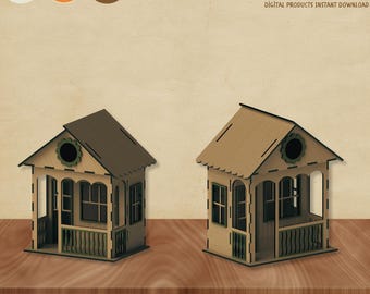 Modern Birdhouse Design Bundle | Laser Cut - CNC Ready Files | DXF & SVG Formats
