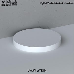 Round Display Podium CNC Cut File, Modular Riser Template, (Digital Download - dxf, svg, pdf)