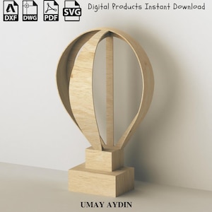 3D Heißluftballon Modell, Heißluftballon Kulisse für Veranstaltungen, Benutzerdefinierte Möbel Ballon Stand Design, Dxf Vorlage, Digitales Produkt, CNC Datei