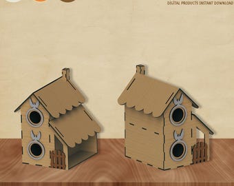 Birdhouse Laser Cut File Bundle – CNC Plan (Digital Download)