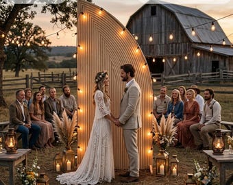Rainbow Ripple Wedding Backdrop CNC File: Arch Template (Digital Download)