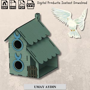 Birdhouse Laser Cut Bundle - Birdhouse CNC Plan Bundle - Laser Cut Birdhouse File Bundle, file laser, laser cut, cnc plan, dxf file,file svg