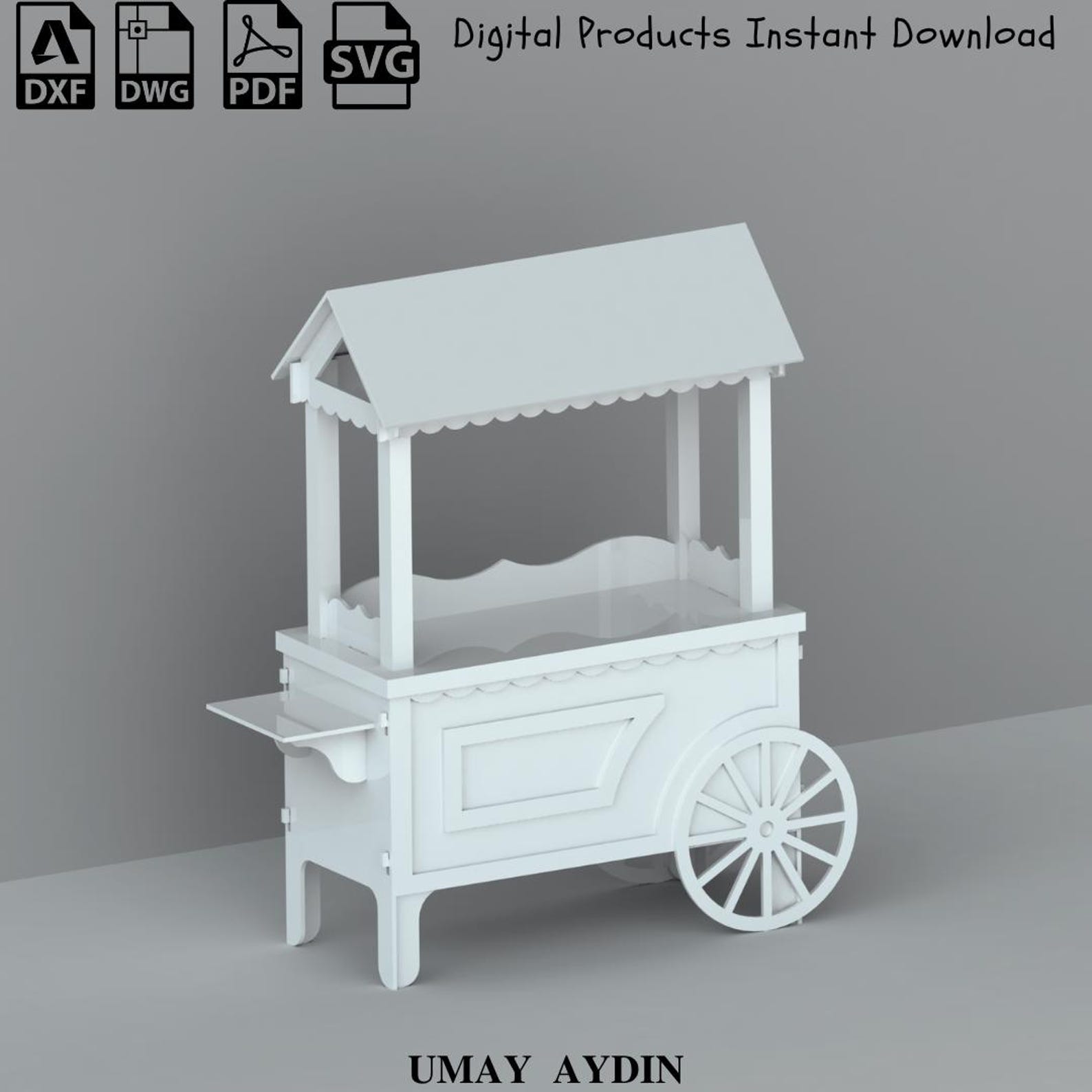CNC Candy Cart Plans | DXF Router Files for Festive Party Decor - Etsy