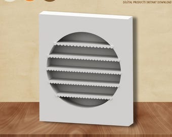 Plano de arco circular para boda, con fondo escalonado y pared de adornos (descarga digital)