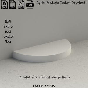 Plataforma de boda de semicírculo, planos de podio para boda, planos de podio para ceremonia CNC, podios de 5 tamaños diferentes, decoración para fiestas
