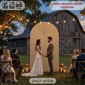 Ripple Arch CNC Backdrop: Wedding Decor DXF Template (Digital File)