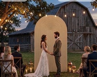 Ripple Arch CNC Backdrop: Wedding Decor DXF Template (Digital File)