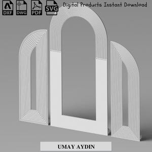 Rimpelboogplannen, prachtige rimpelachtergrond, stijlvol decoratief gecanneleerd achtergrondpaneel, rimpelingspaneel voor evenement, CNC-bestand, dxf-sjabloon