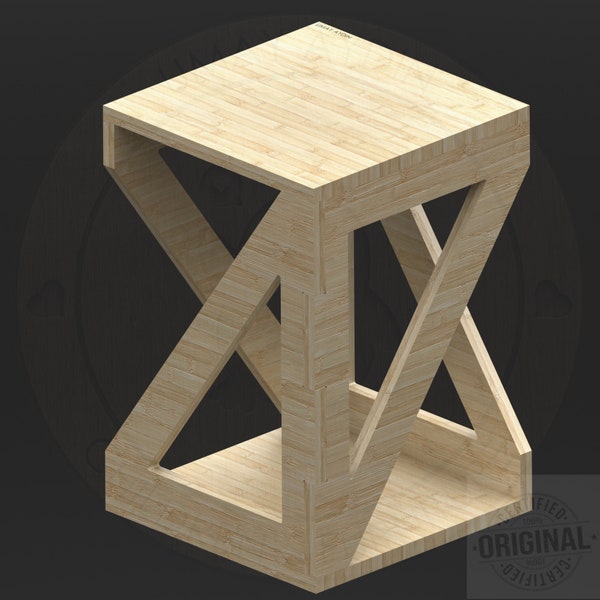 3 different Perfect stylish side table design, Minimalist table, Wooden stool plant stand, CNC stool plan, Coffee Table, Vector file