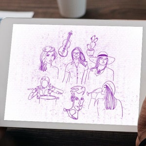 30 Line Art People Procreate Brushes BUNDLE V16 | Procreate Brushes | Procreate Stamps | Digital Downloads | Digital Products