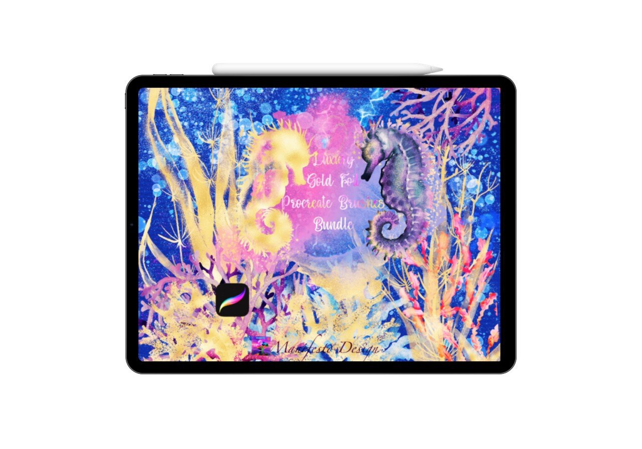 200 Luxury Gold Foil Procreate Brushes Bundle Digital Brushes Procreate Stamps Procreate Brushes