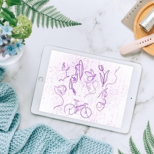 45 Line Art Love  Procreate BUNDLE V13 |  Procreate Stamps | Procreate Bundle | commercial licence included