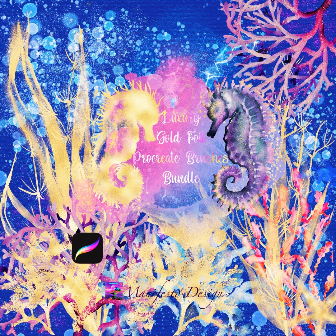 200 Luxury Gold Foil Procreate Brushes Bundle Digital Brushes Procreate Stamps Procreate Brushes