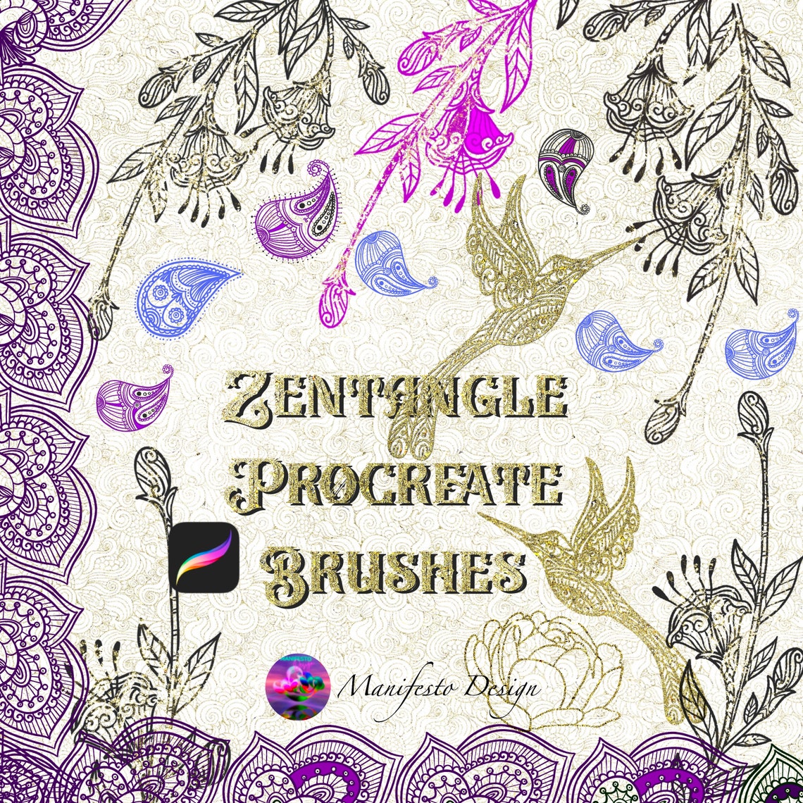 110 Luxury Zentangle Procreate Brushes Bundle Digital Brushes Procreate