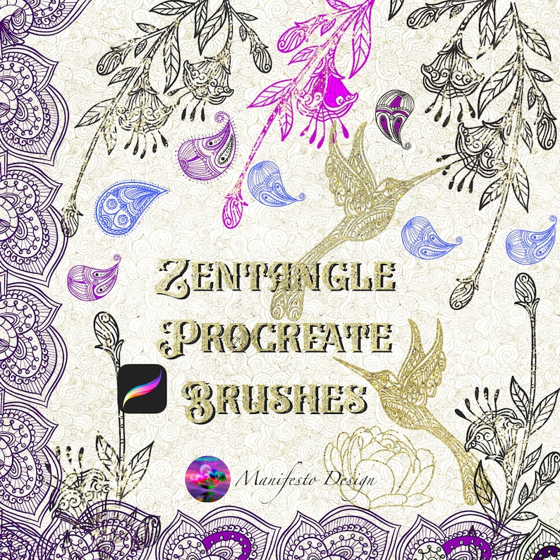 110 Luxury Zentangle Procreate Brushes Bundle Digital Brushes Procreate