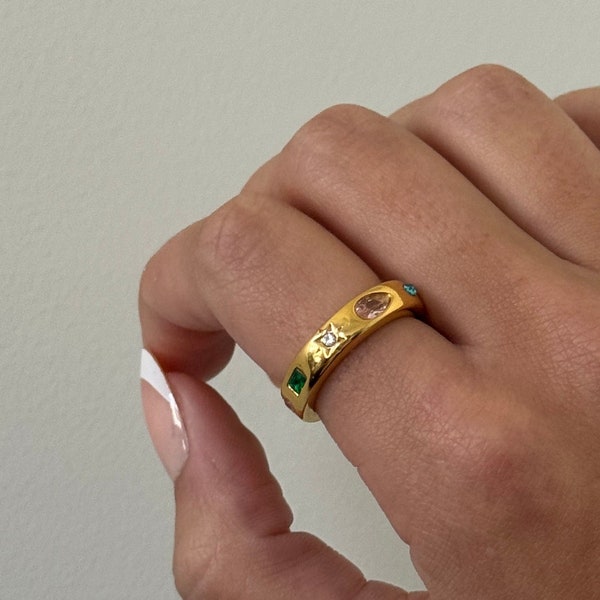 Gold Minimalist Ring, gemstone ring, gifts for her, rings for women, gold filled ring, gold rings for women, stackable rings, unique rings