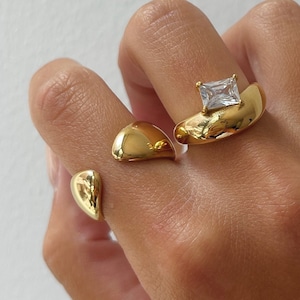 Thick Gold Band Ring, Open faced band ring gold, chunky gold band ring, open band gold ring, thick gold ring, open gold ring, thick gold