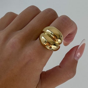 Gold Chunky Statement Dome Ring, large dome ring, minimalist ring, statement ring, dome bubble ring, modern dome ring, silver dome ring bold