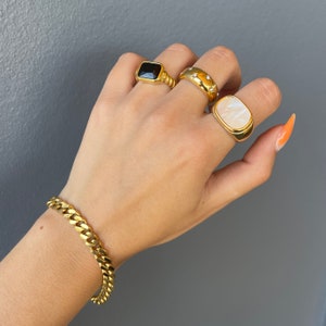 Dome Star Ring, 18k gold filled statement ring, star dome ring, gold star ring, decorated dome ring, chunky gold ring, star ring chunky gold