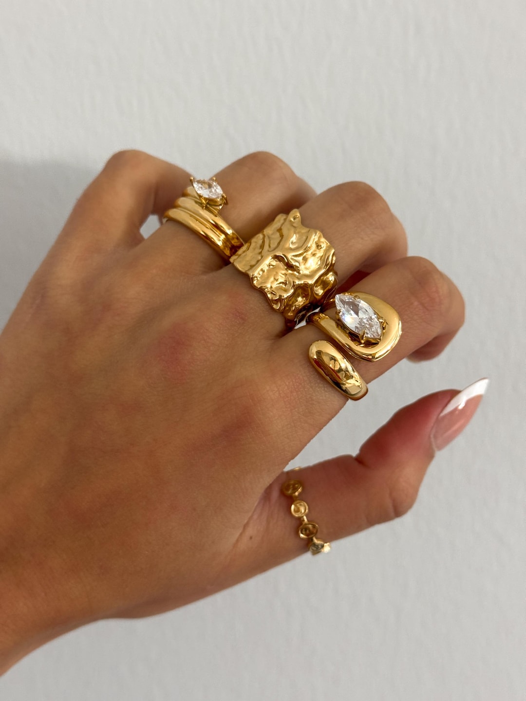 Chunky Gold Ring, Adjustable Gold Filled Statement Ring, Chunky Band ...