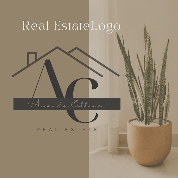 Real Estate Logo, Editable Realtor Logo Design, Real Estate Marketing and Branding, DIY House Logo Canva Template