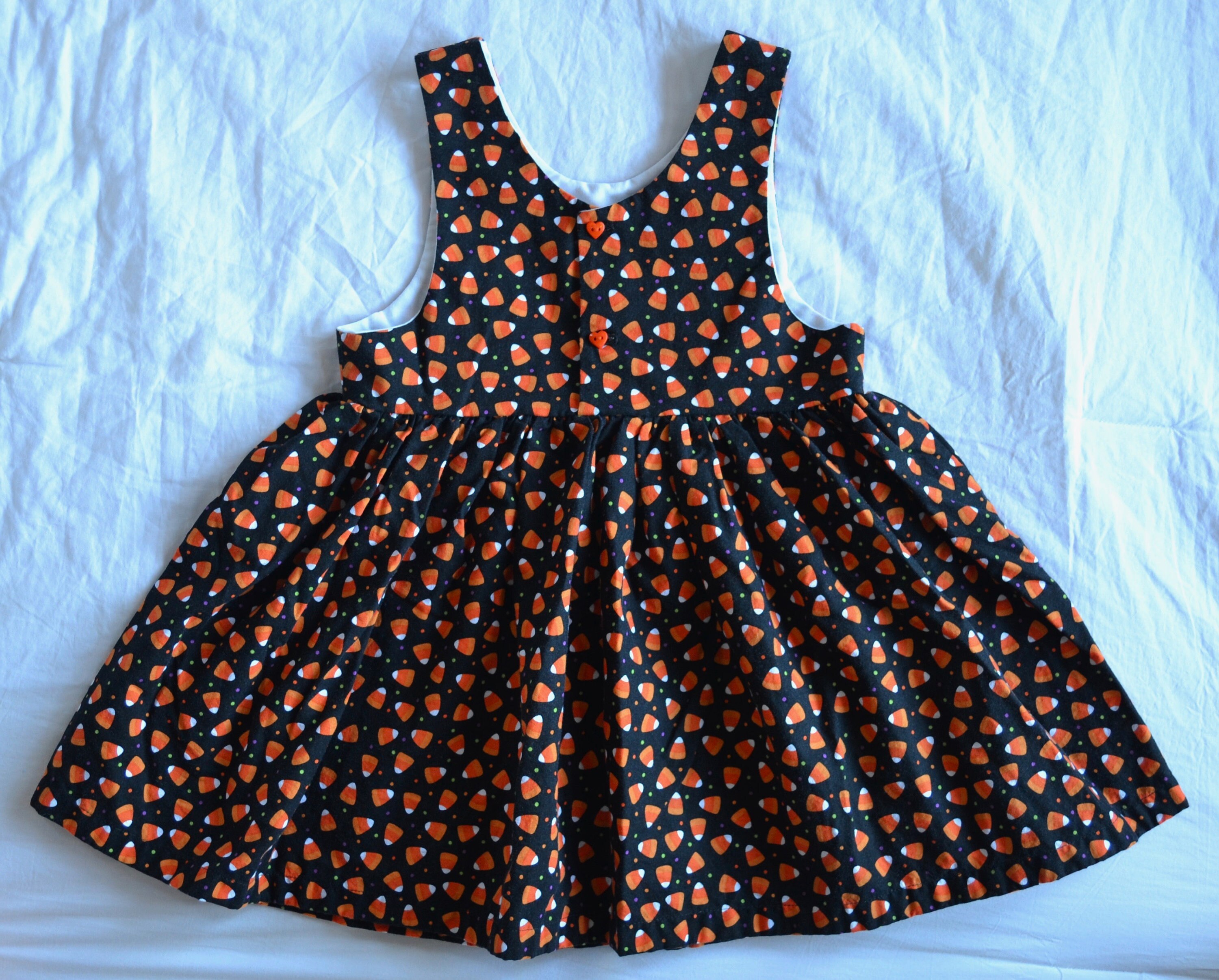 Girl's Halloween Dress Candy Corn Polka 