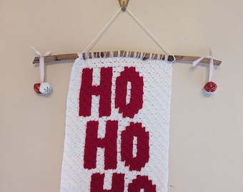 Ho Ho Ho C2C Patron de suspension murale au crochet *****MODELE SEULEMENT*****