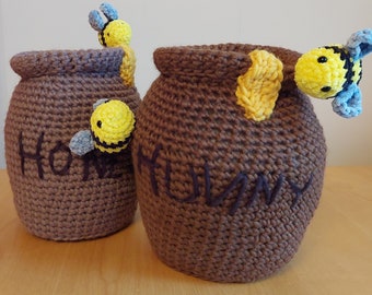 Honey Pot and Bee Crochet Pattern ***PATTERN ONLY***