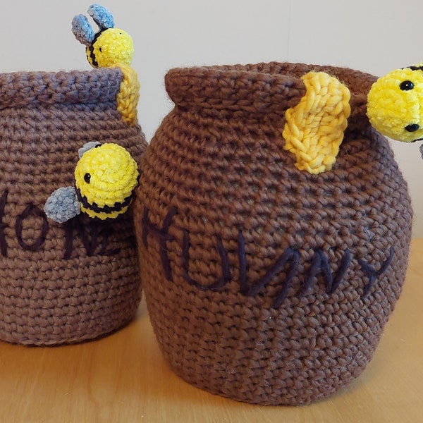 Honey Pot and Bee Crochet Pattern ***PATTERN ONLY***