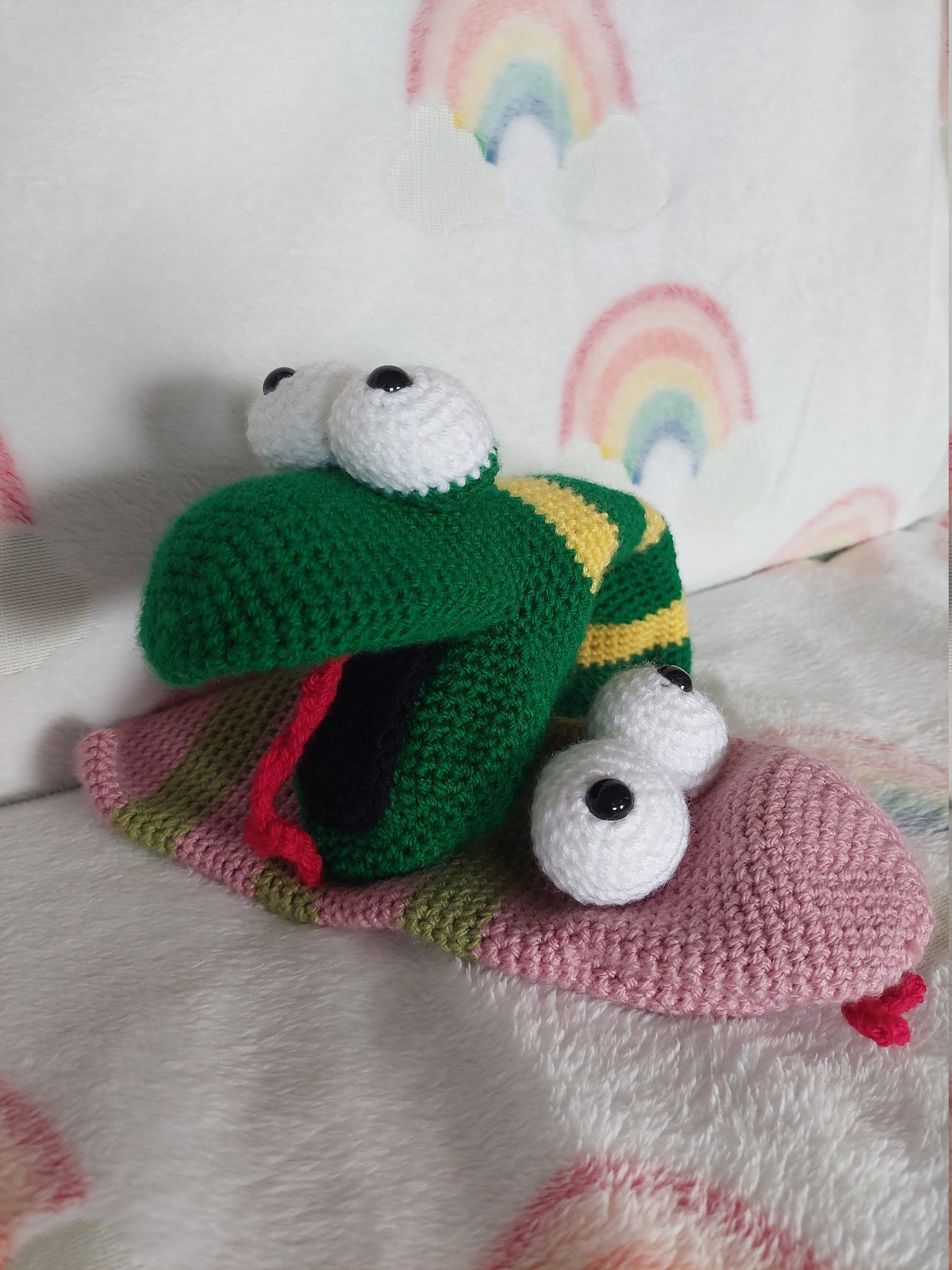 Snake Sock Puppet Crochet Pattern Etsy